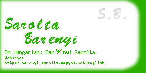 sarolta barenyi business card